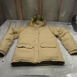 Camp 7 Down Jacket Mens Medium Beige Boulder Colorado USA Puffer Parka 70s VTG